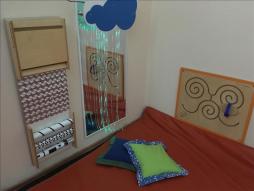 Набор тактильных панелей, детское игровое панно "Светящиеся нити", деревянная панель - лабиринт "Рисуем ногами"